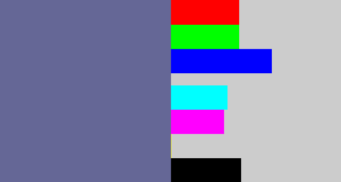 Hex color #656796 - blue grey