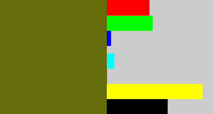 Hex color #656d0b - brownish green