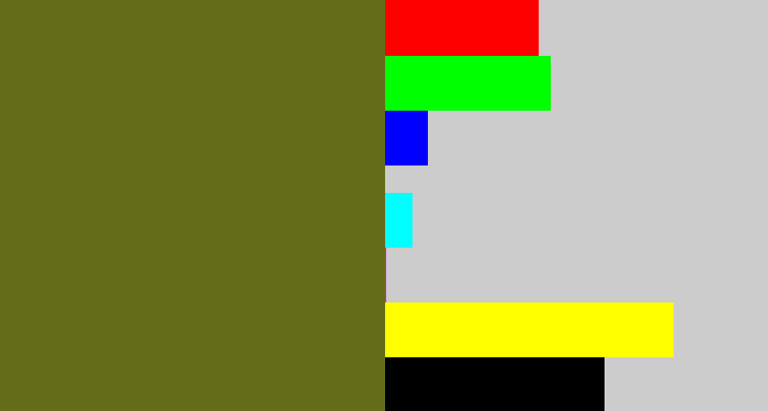 Hex color #656d1b - brown green