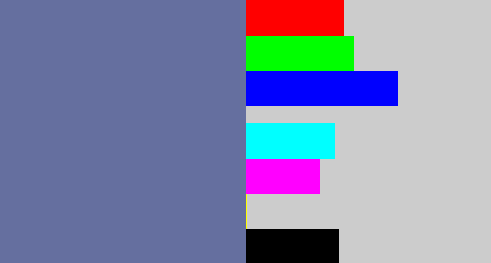 Hex color #656f9f - slate blue