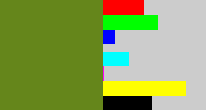 Hex color #65861b - sap green