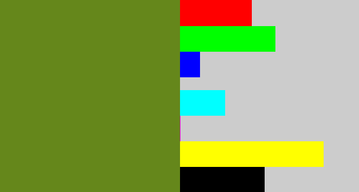Hex color #65871b - sap green