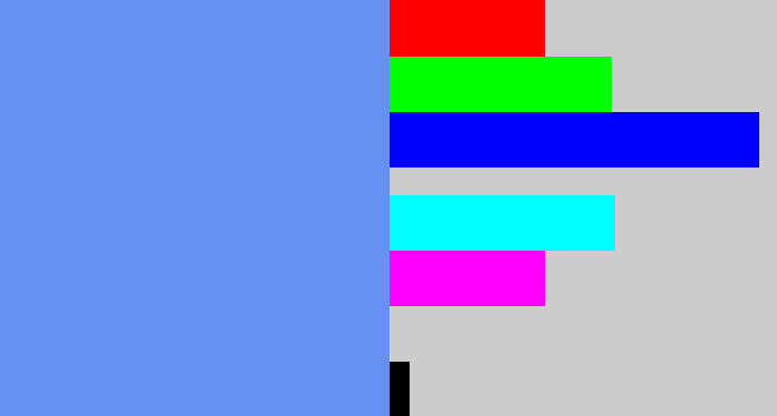 Hex color #6591f2 - soft blue