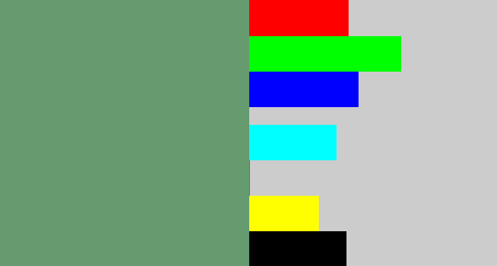 Hex color #659b6f - slate green
