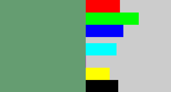 Hex color #659d71 - slate green