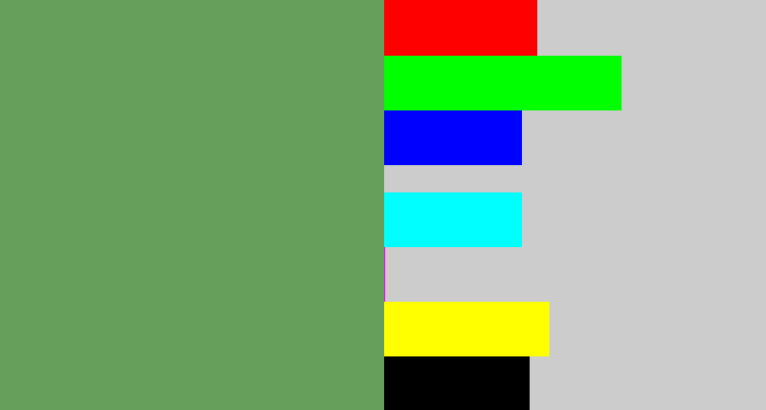 Hex color #659f5b - off green
