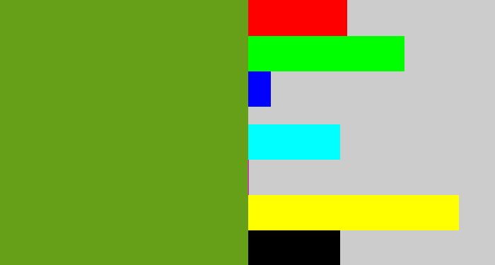 Hex color #65a018 - sap green