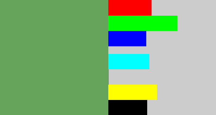 Hex color #65a45a - off green