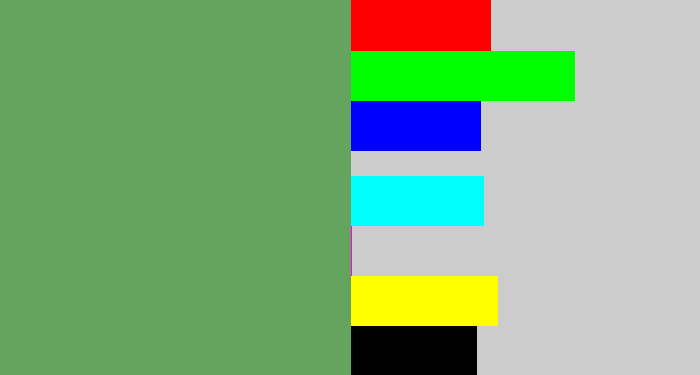Hex color #65a45f - off green