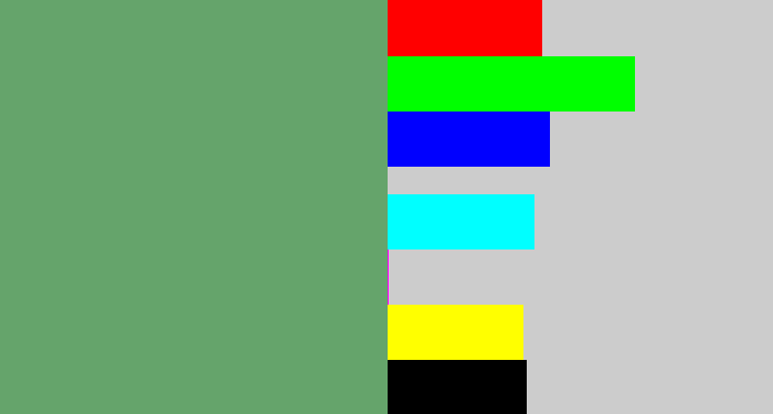 Hex color #65a46b - boring green