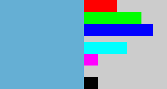 Hex color #65afd4 - greyblue