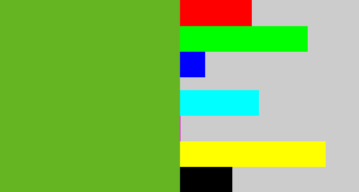 Hex color #65b523 - grass