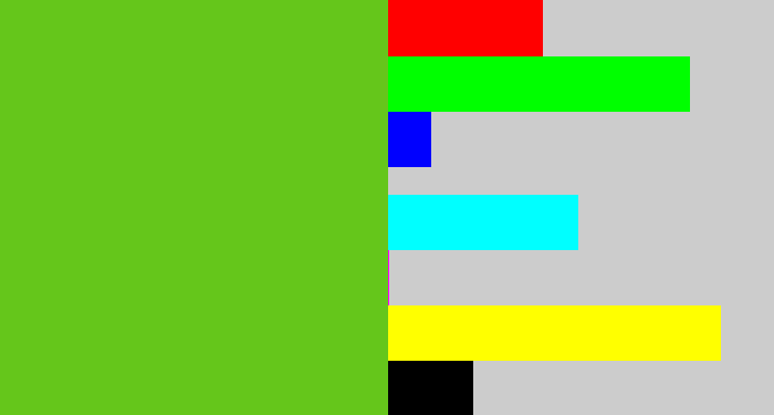 Hex color #65c61b - apple green