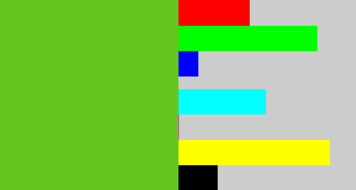 Hex color #65c61d - apple green