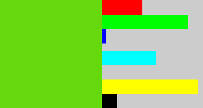 Hex color #65d90b - green apple