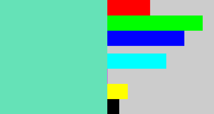 Hex color #65e2b7 - light greenish blue