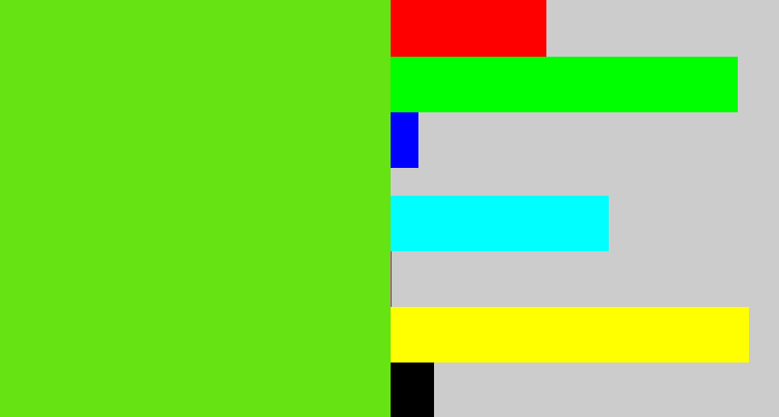Hex color #65e312 - green apple