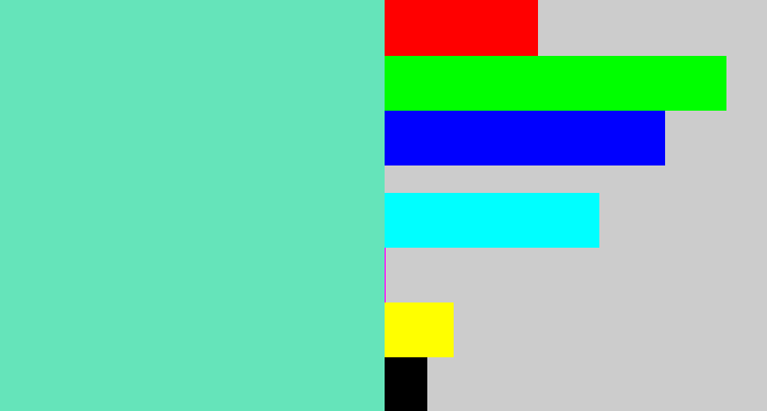 Hex color #65e4ba - light greenish blue