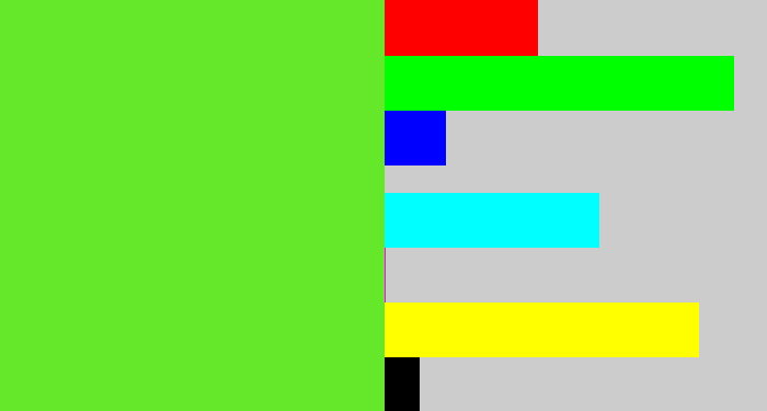 Hex color #65e829 - toxic green