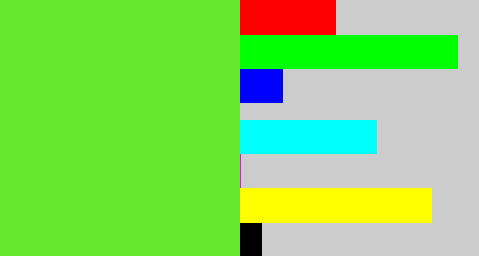Hex color #65e92f - toxic green