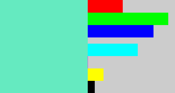 Hex color #65eac0 - light greenish blue