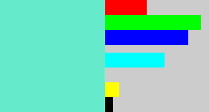 Hex color #65ebcb - light greenish blue