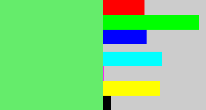 Hex color #65ec6b - lightish green