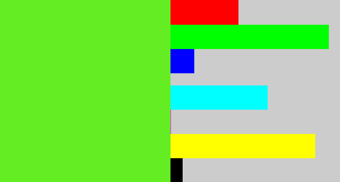Hex color #65ed23 - toxic green