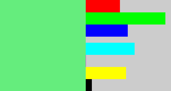 Hex color #65ed7d - lightgreen
