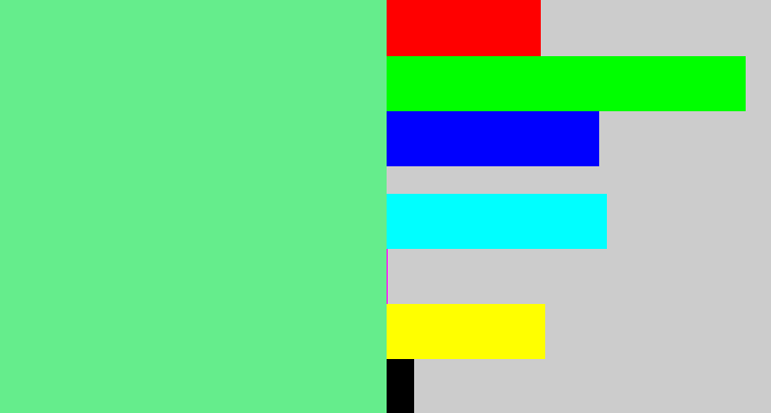 Hex color #65ed8c - lightgreen