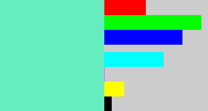 Hex color #65edc0 - light greenish blue