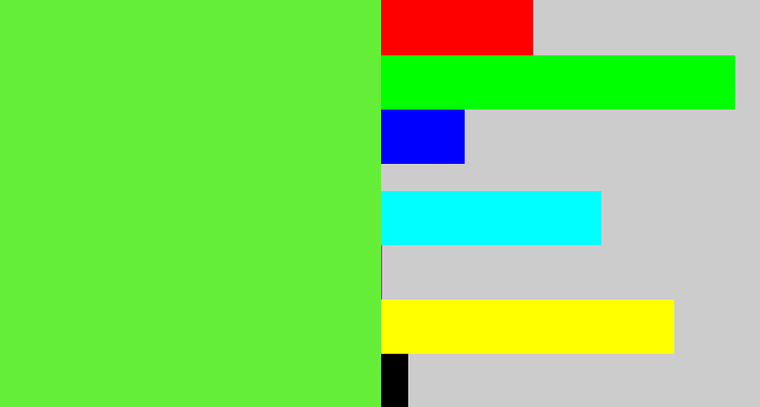 Hex color #65ee37 - toxic green