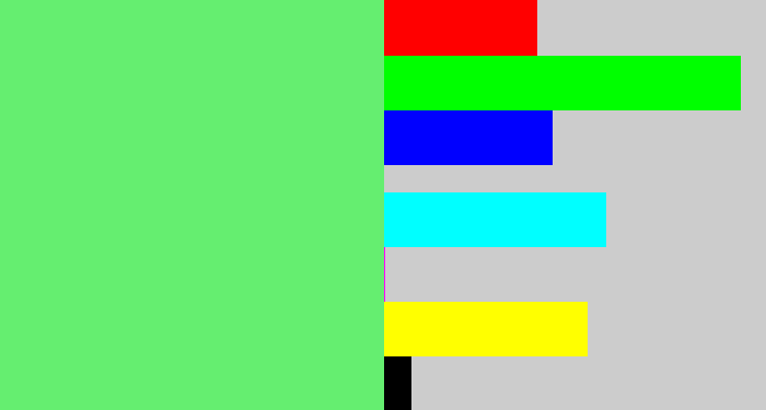 Hex color #65ee70 - lightish green