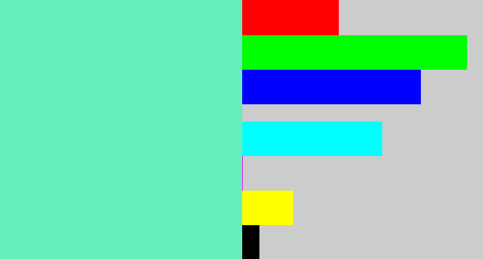 Hex color #65eebc - light greenish blue