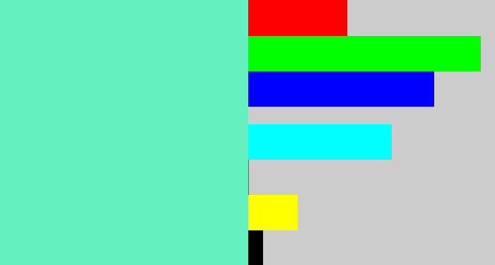 Hex color #65f0c0 - light greenish blue
