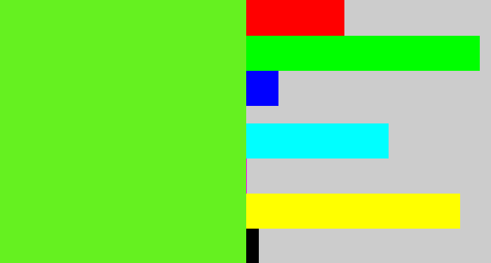 Hex color #65f120 - toxic green