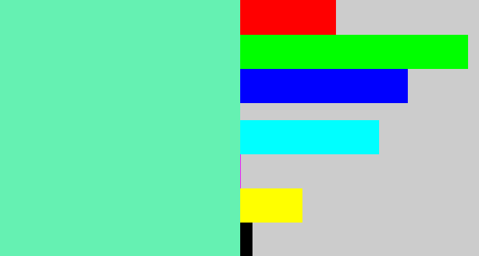 Hex color #65f1b2 - light greenish blue