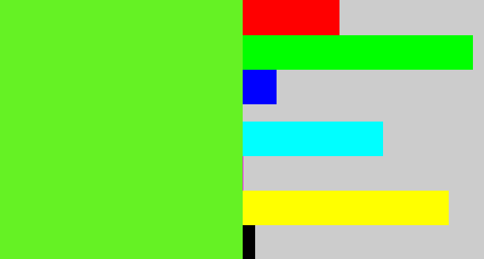 Hex color #65f224 - toxic green