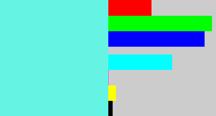 Hex color #65f4e4 - tiffany blue