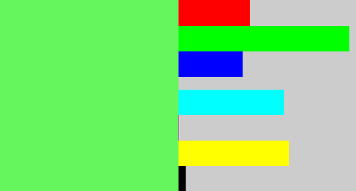 Hex color #65f65d - lighter green