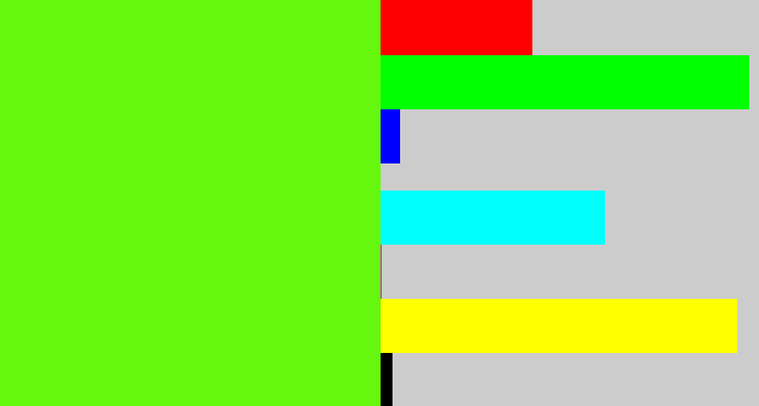 Hex color #65f70e - bright lime green
