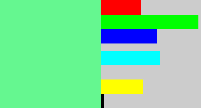 Hex color #65f790 - light green blue