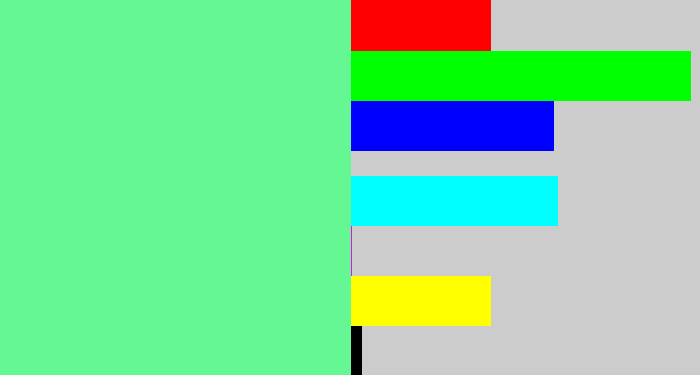 Hex color #65f793 - light green blue