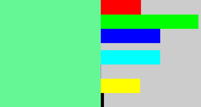 Hex color #65f796 - light green blue