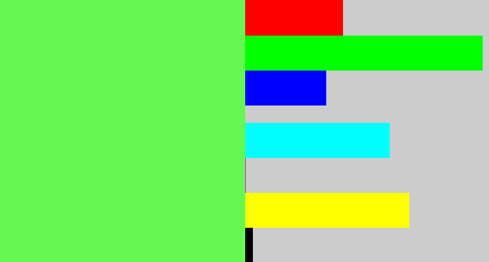 Hex color #65f853 - light bright green