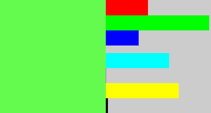 Hex color #65fb4e - light bright green