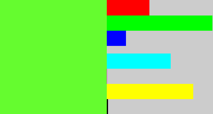 Hex color #65fc2f - toxic green
