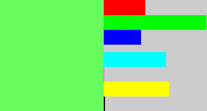 Hex color #65fc5c - lighter green
