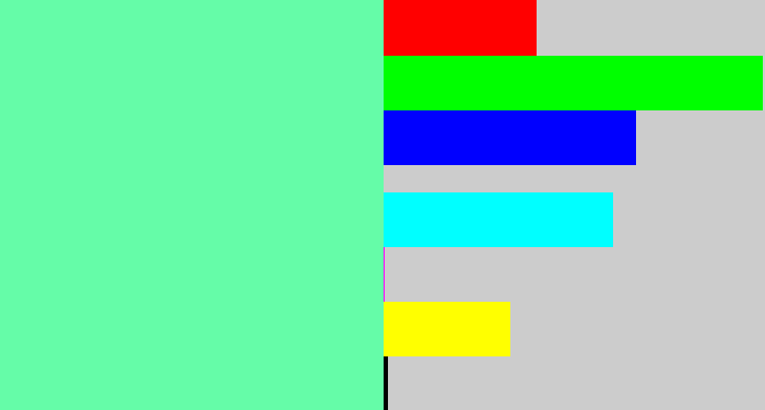 Hex color #65fca8 - light greenish blue