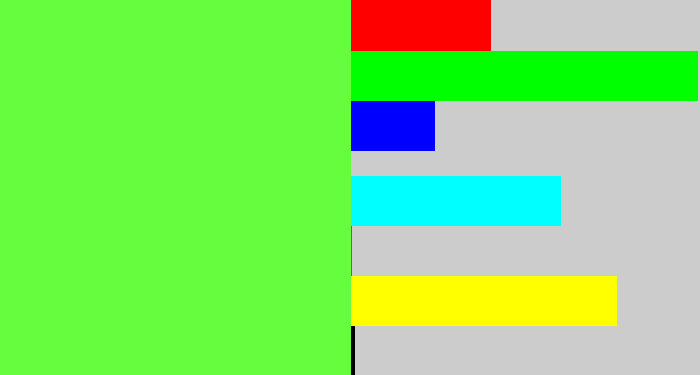 Hex color #65fd3d - light neon green